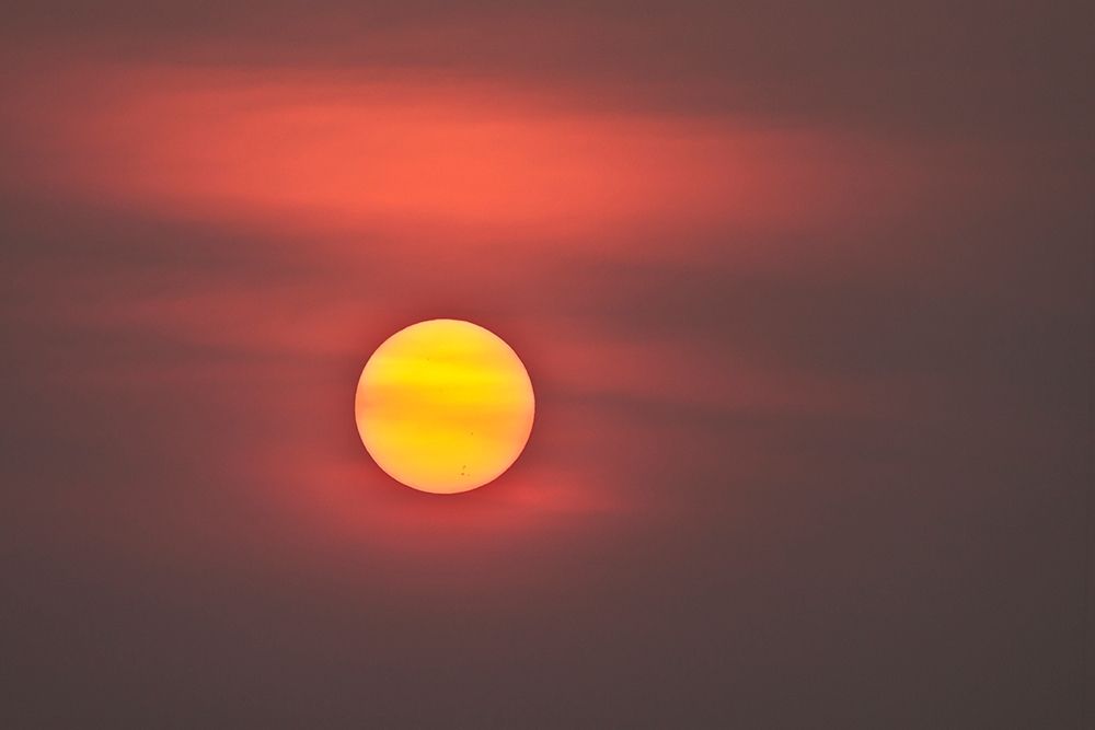 Thailand-Bangkok Sunset in a hazy sky